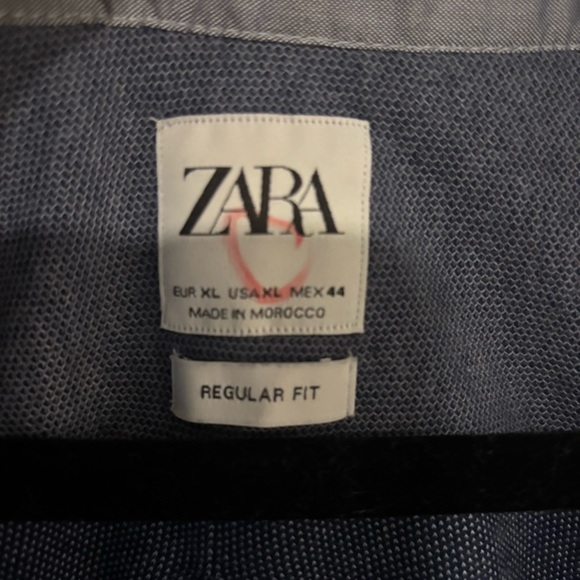 Zara Men's Slate Blue Button Down Shirt - Picture 4 of 6